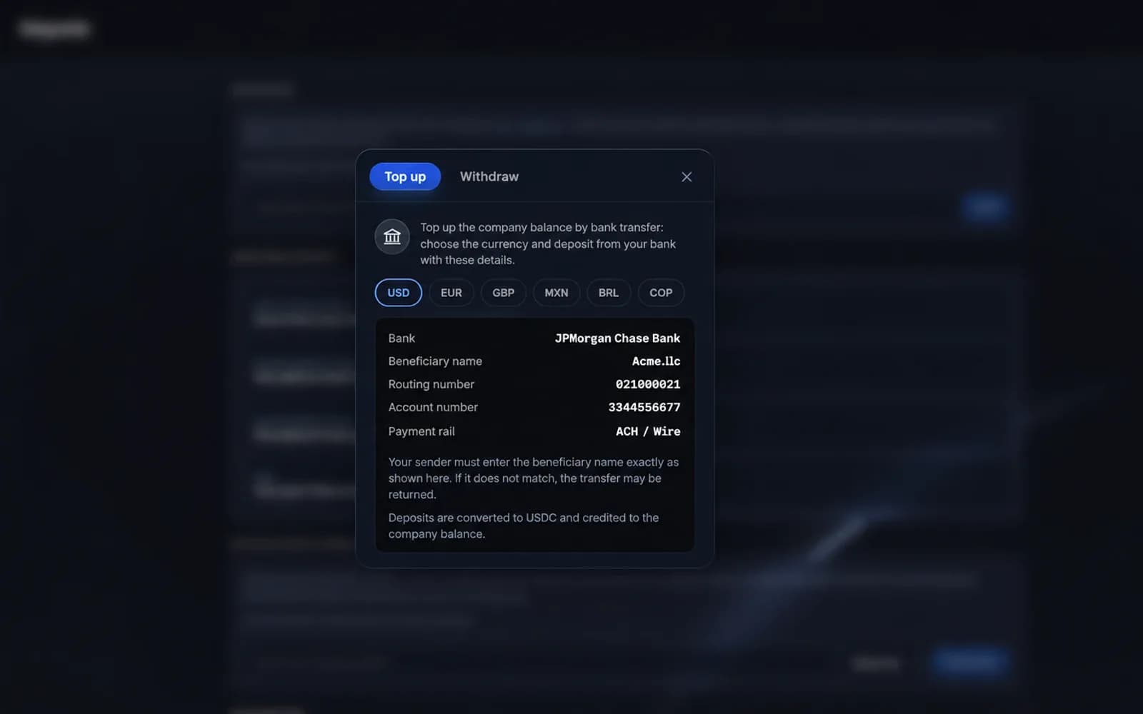 Webapp D-OneCash: Recargar